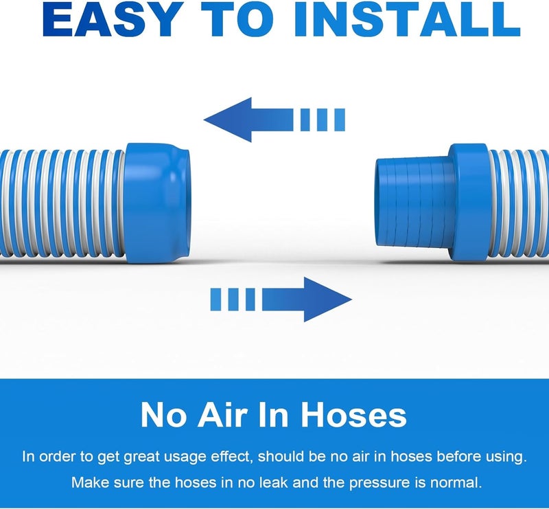 Poolvio Pool Vacuum Hose 26 Feet (8 x 40 Inch), 1.5 Inch Cuffs, Compatible with Most Inground Automatic Cleaners - Image 4